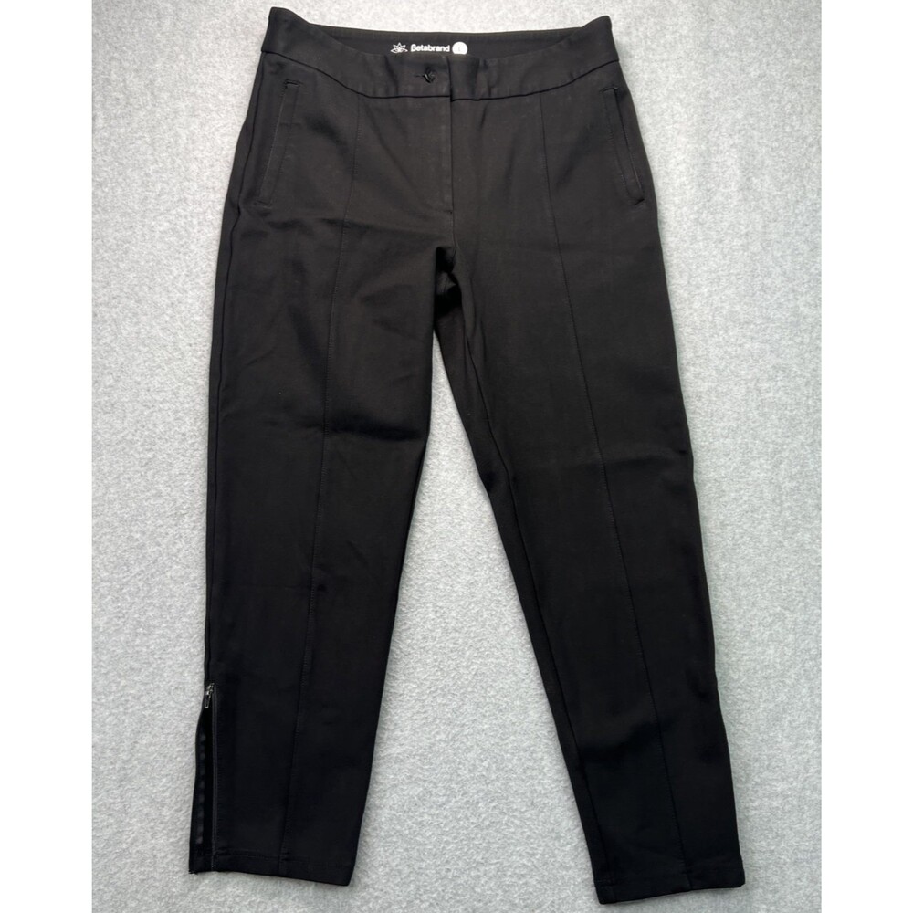 Betabrand Pants Womens Large Black Skinny DPYP Dress Pant Yoga Pant Ankle Zip